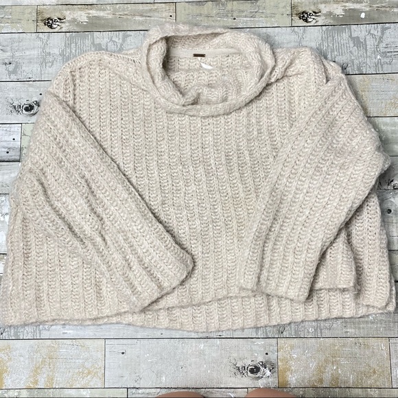 Free people cable knit alpaca sweater cream - Picture 2 of 8